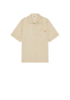DARKPARK Vale Short Sleeve Shirt in Beige. Size M. Also in S, L.