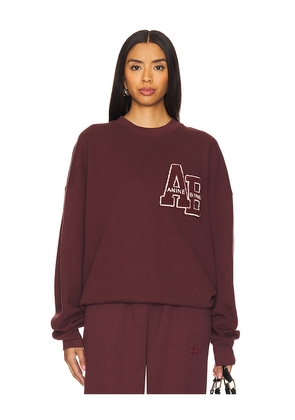 ANINE BING Miles Oversized Sweatshirt Letterman in Burgundy. Size M. Also in XS, S, L.