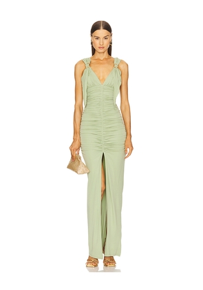 Cult Gaia Charlene Gown in Olive. Size 0. Also in 4, 6, 8.