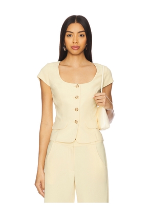 Amanda Uprichard Short Sleeve Kya Top in Yellow. Size M. Also in L, S, XL, XS.