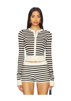 Amanda Uprichard Seine Cardigan in Black,White. Size M. Also in L, S, XL, XS.