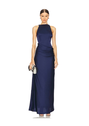 Ceren Ocak Satin Dress in Navy. Size M. Also in XS, S, L, XXS.