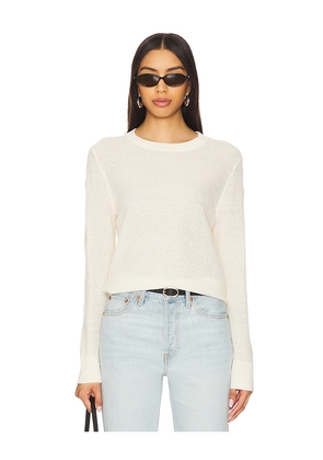 Enza Costa Linen Open Knit Crewneck Sweater in Cream. Size S. Also in M.
