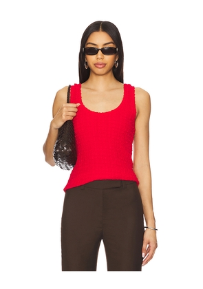 Enza Costa Puckered Tank Top in Red. Size S. Also in M, XS.