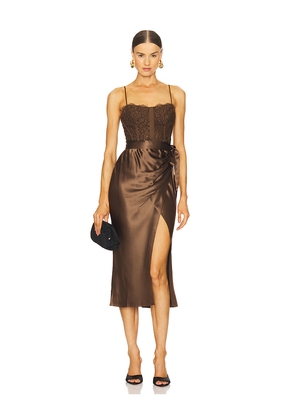 CAMI NYC Tricia Dress in Brown. Size 00. Also in 0, 2, 4, 6, 8, 10.