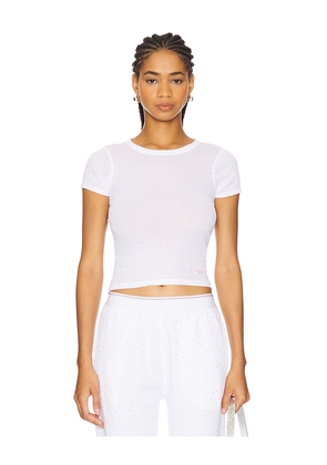 Alexander Wang Hotfix Short Sleeve Crewneck Tee in White. Size XS. Also in S.