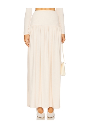 Elodie the Label Cleo Maxi Knit Skirt in Ivory. Size M. Also in XS, L, XL.