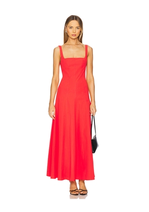Bondi Born Avila Panelled Maxi Dress in Red. Size S. Also in XS, L.