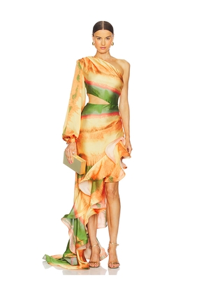 Bronx and Banco Hanna Horizon Gown in Orange. Size XS. Also in S.