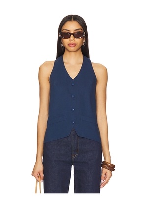 ALL THE WAYS Rhae Open Back Vest in Navy. Size M. Also in L, S, XL.