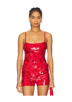 GUIZIO Paillette Cami in Red. Size S. Also in M, XS, XXS.