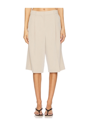 EAVES Tala Bermuda Short in Beige. Size S. Also in XS, XXS, M, XL.