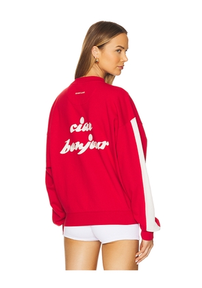 Araminta James Ciao Bonjour Sweatshirt in Red. Size XL. Also in XS.