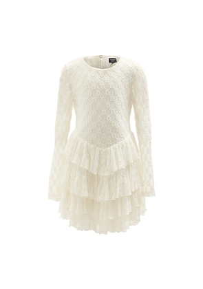 Bardot Junior Andi Long Sleeve Mini Dress in White. Size 5. Also in 4, 6.