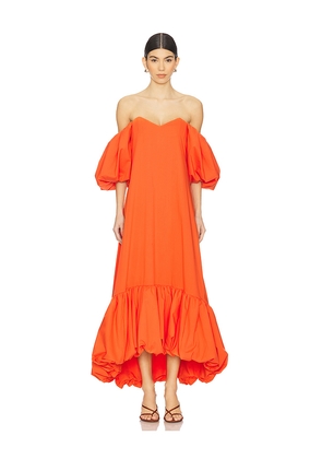 CAROLINE CONSTAS Lucia Midi Dress in Orange. Size XS. Also in S.