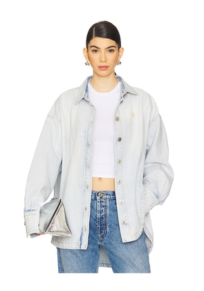 THE ATTICO Blouson Top in Blue. Size 38. Also in 36, 40, 42, 44.