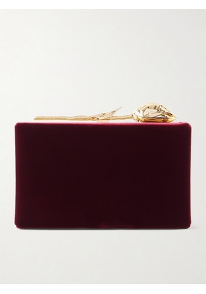 Erdem - Bloom Velvet Clutch - Burgundy - One size