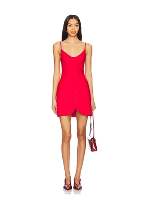 Ceren Ocak Linen Mini Dress in Red. Size M. Also in L, XL/1X.