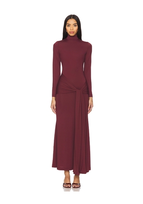 Bardot Alix Maxi Tie Front Dress in Wine. Size 12. Also in 10, 2, 4, 6, 8.