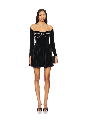 Bardot Emlyn Velour Mini Dress in Black. Size 4. Also in 2.