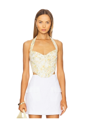 Bardot Pollie Halter Corset Top in Yellow. Size 4. Also in 8.