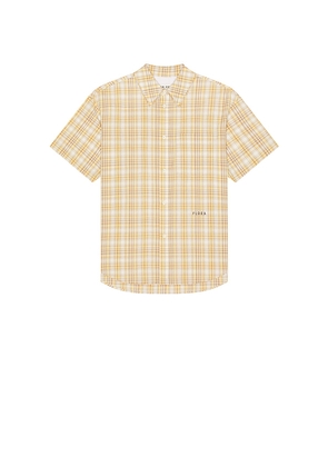 After Pray Madras Check Short Sleeve Shirt in Yellow. Size S. Also in M.