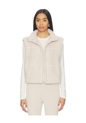 Barefoot Dreams Brushed CozyChic Puffer Vest in Taupe. Size S. Also in L, XL.