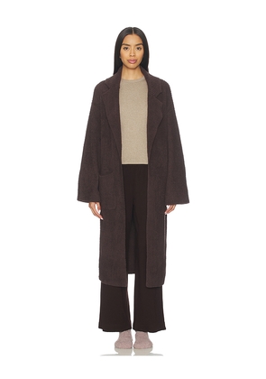 Barefoot Dreams CozyChic Cotton Rib Long Coat in Brown. Size XXS/XS. Also in S/M.