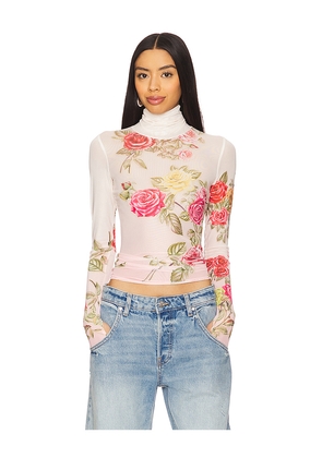 AFRM Zadie Mesh Top in Pink. Size L. Also in 2X, M, S, XS, XXS.