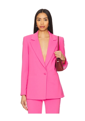 Alice + Olivia Denny Notch Collar Boyfriend Blazer in Pink. Size 10. Also in 4, 6.