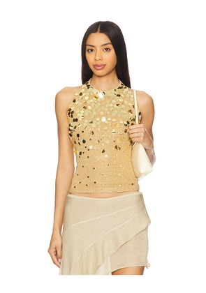 ASTA RESORT Alex Top in Metallic Gold. Size S. Also in XS, M.