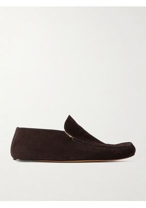 The Row - Leo Shearling-lined Suede Loafers - Brown - IT36,IT37,IT37.5,IT38,IT38.5,IT39,IT39.5,IT40,IT40.5,IT41,IT42