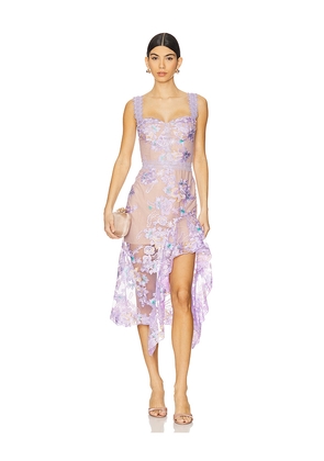 Bronx and Banco Eva Midi Dress in Lavender. Size M. Also in L, S, XL, XS.