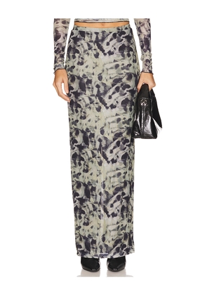 BY.DYLN Maddox Maxi Skirt in Grey. Size M. Also in XS, XL.