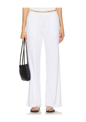 Bobi Wide Leg Pant in White. Size M. Also in S, L, XL.