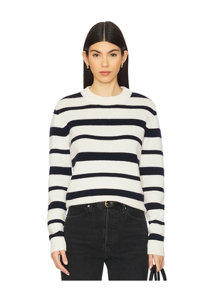 AEXAE Cashmere Crew Neck Jumper in Navy,White. Size M. Also in XS, S, L.