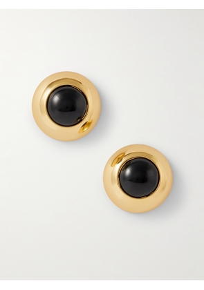 Julietta - Bombe Gold-plated Onyx Earrings - One size