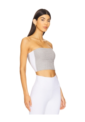 Beyond Yoga Space Dye Strapless Stripe Top in Grey. Size XL. Also in L.