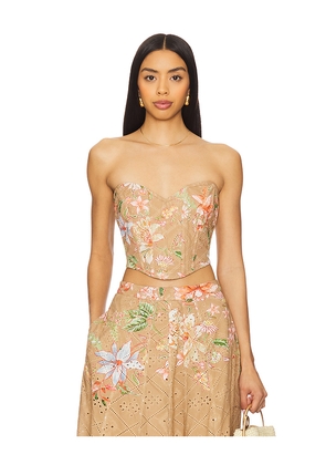 HEMANT AND NANDITA X Revolve Corset Top in Tan,Neutral. Size S. Also in L.