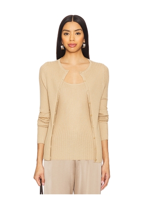 CLYQUE Marianna Cardigan in Beige. Size M. Also in S, XS.
