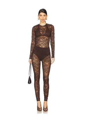 Amanda Uprichard X REVOLVE Caresha Catsuit in Brown. Size S. Also in L, M, XS.