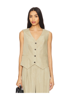 ALLSAINTS Averie Ten Waistcoat in Sage. Size 2. Also in 4, 6, 8.