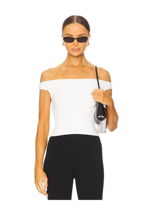 ALL THE WAYS Kelli Off Shoulder Top in White. Size M. Also in L, XL, XS.