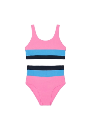 BEACH RIOT Kids Little Mackenzie Bikini Set in Pink. Size 3/4. Also in 2.