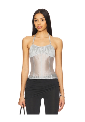 Belle Anna Flore Top in Metallic Silver. Size M. Also in XS, L, XL.