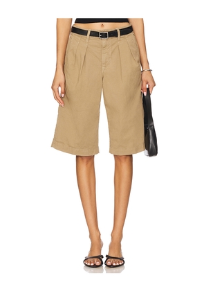 AMO Denim Sharon Bermuda in Tan. Size 27. Also in 26, 29, 30.