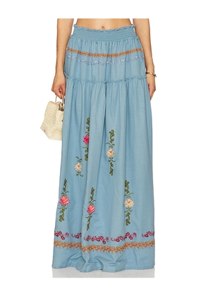 Agua Bendita x REVOLVE Jenna Maxi Skirt in Blue. Size XL. Also in XS.