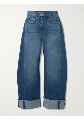 B SIDES - Relaxed Lasso Frayed Mid-rise Barrel-leg Jeans - Blue - 24,25,26,27,28,29,30,31,32