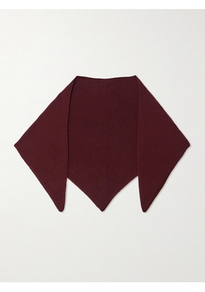 &Daughter - Fionn Ribbed Cashmere Scarf - Burgundy - One size