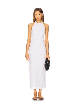 Enza Costa Poplin Halter Dress in White. Size 1. Also in 2.